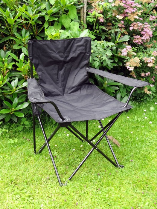 Westerholt Camping-Stuhl, Faltarmlehnstuhl, 50 x 80 cm, faltbar, schwarz, inkl. Tragetasche, 1067-02